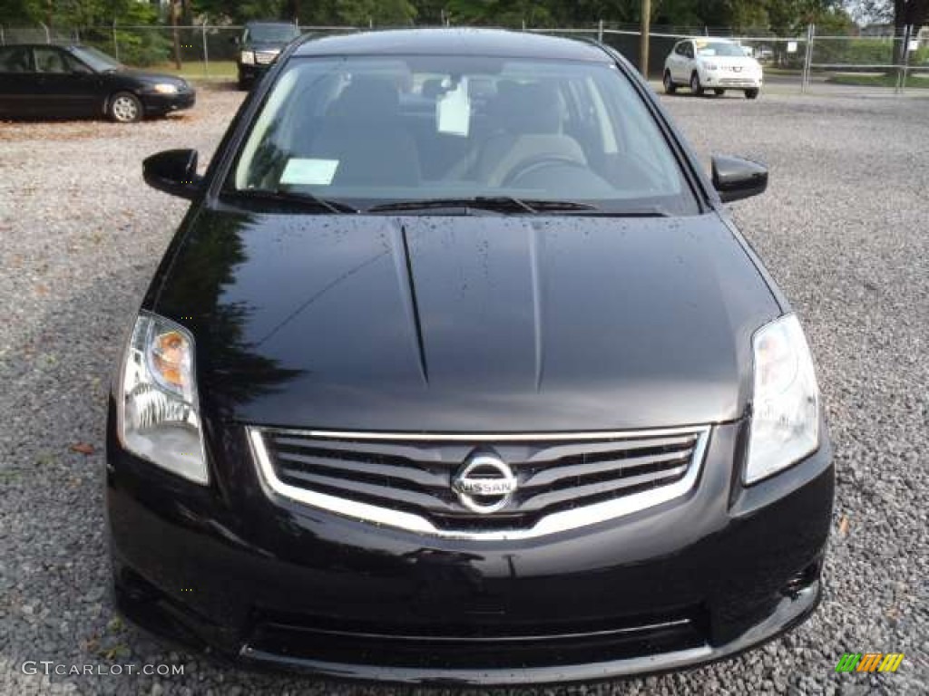 2012 Sentra 2.0 S - Super Black / Charcoal photo #5