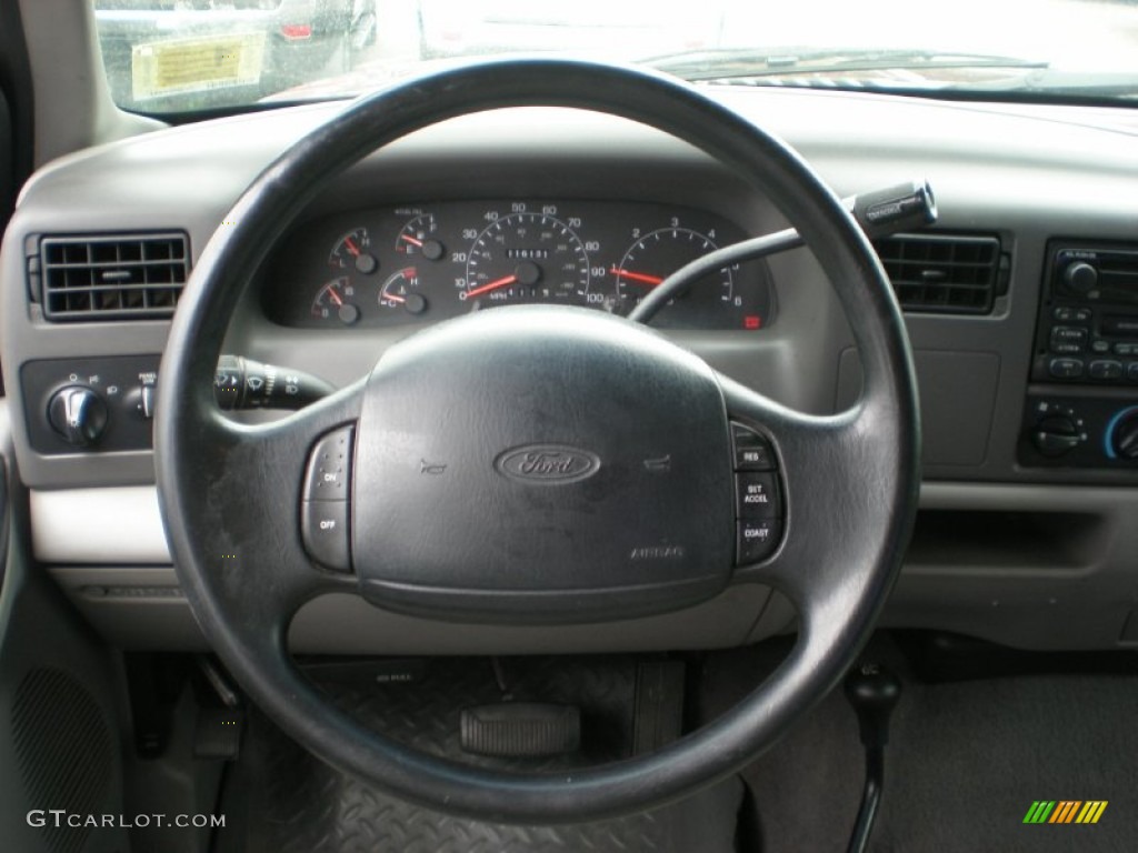 2000 Ford F250 Super Duty XLT Crew Cab 4x4 Medium Graphite Steering Wheel Photo #53008646
