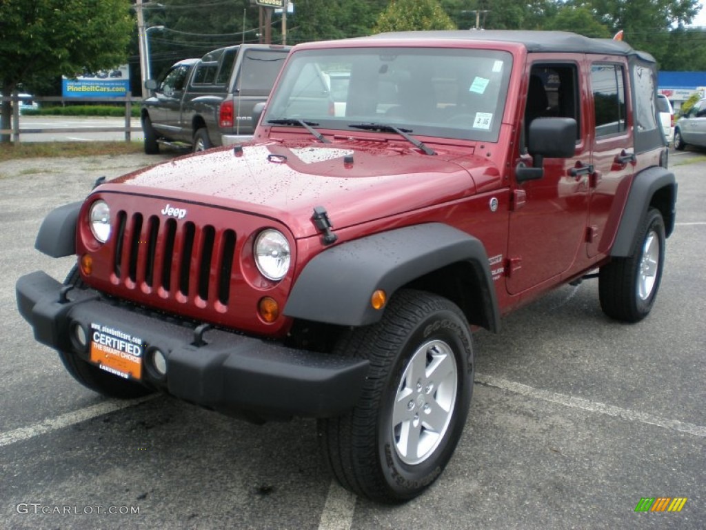 2011 Wrangler Unlimited Sport 4x4 - Deep Cherry Red / Black photo #1