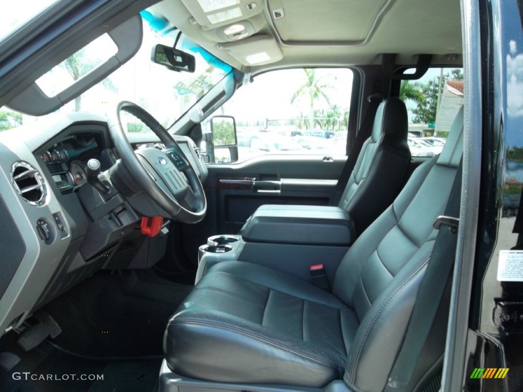Black Interior 2010 Ford F450 Super Duty Lariat Crew Cab 4x4 Dually Photo #53011721