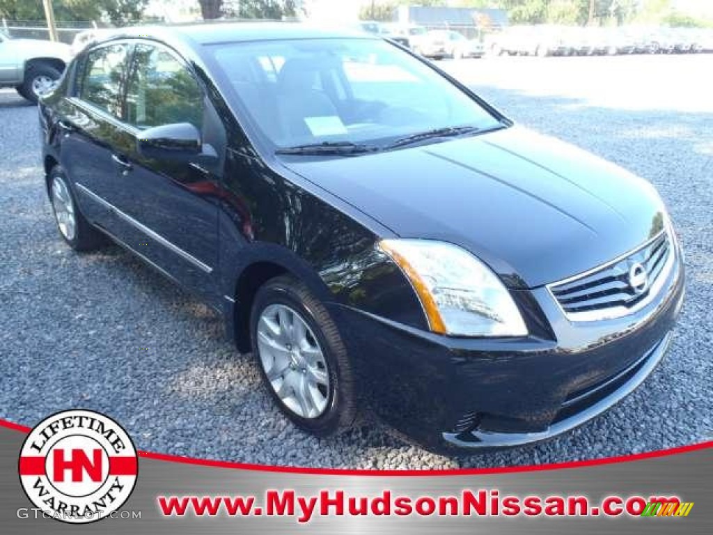 2012 Sentra 2.0 S - Super Black / Charcoal photo #1