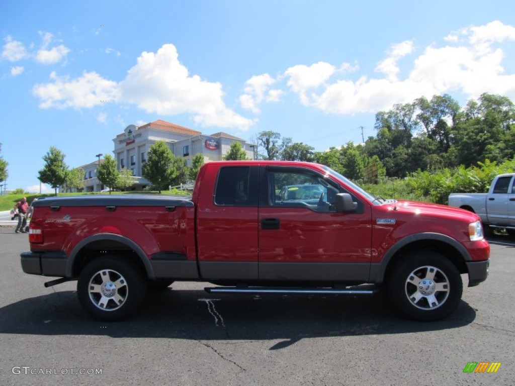 2005 F150 XLT SuperCab 4x4 - Bright Red / Medium Flint Grey photo #2