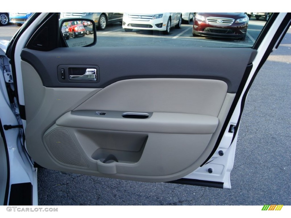 2012 Ford Fusion SEL V6 Medium Light Stone Door Panel Photo #53021024