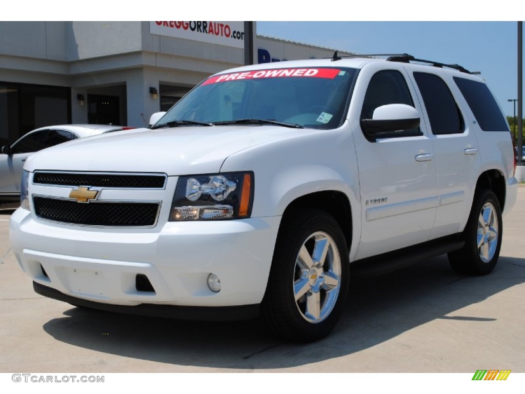 2007 Tahoe LTZ - Summit White / Light Cashmere/Ebony photo #1