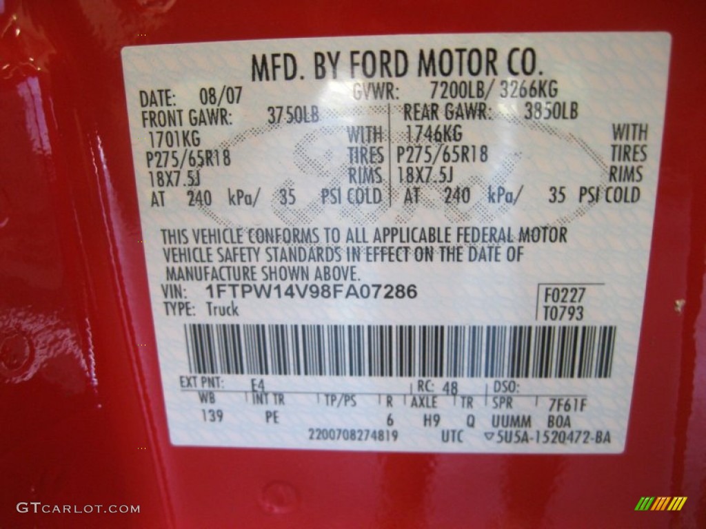 2008 F150 XLT SuperCrew 4x4 - Bright Red / Medium/Dark Flint photo #28