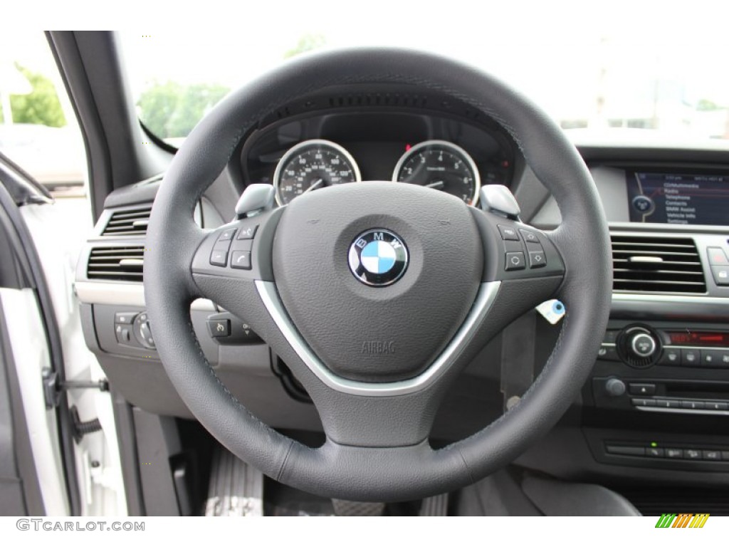 2011 BMW X6 xDrive35i Black Steering Wheel Photo #53022728