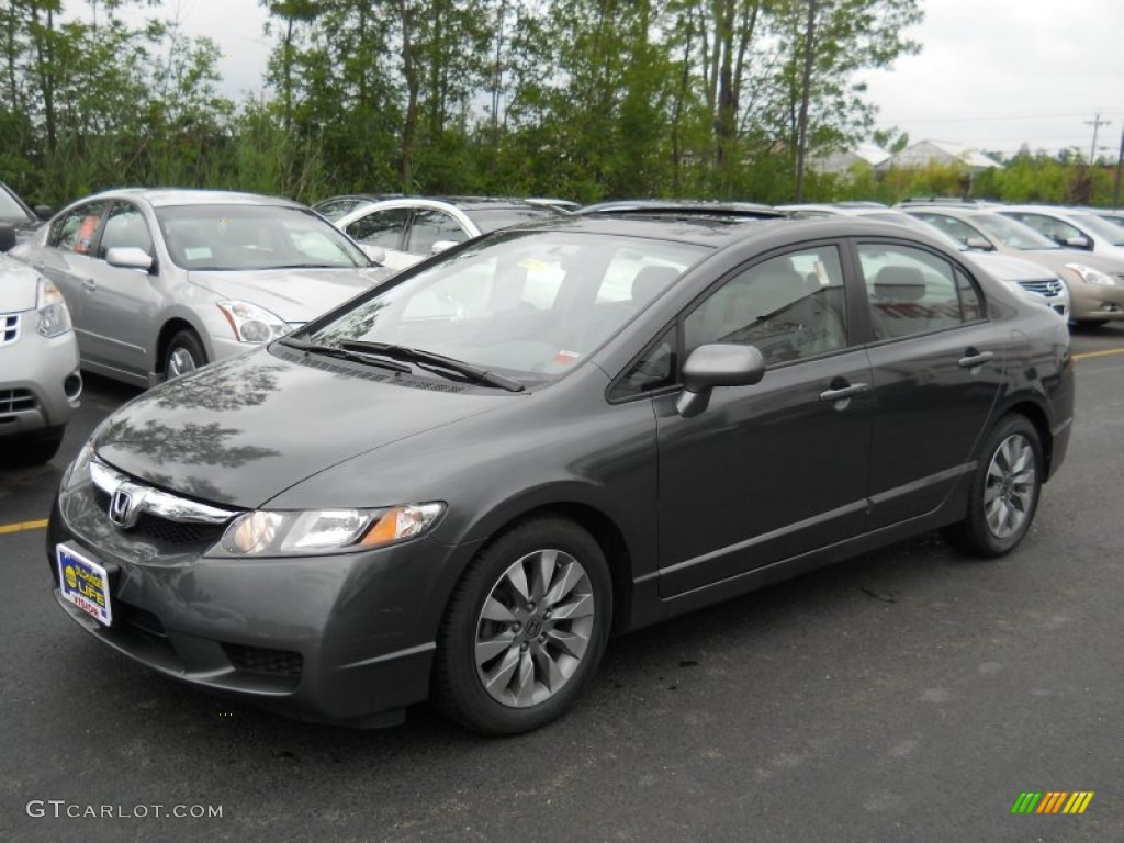 2009 Civic EX-L Sedan - Polished Metal Metallic / Gray photo #1