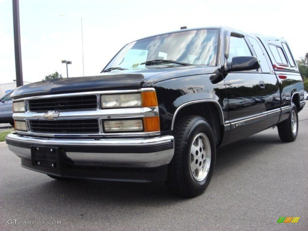 1995 C/K C1500 Extended Cab - Black / Gray photo #1