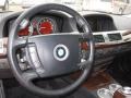 2003 BMW 7 Series Black/Black Interior Steering Wheel Photo