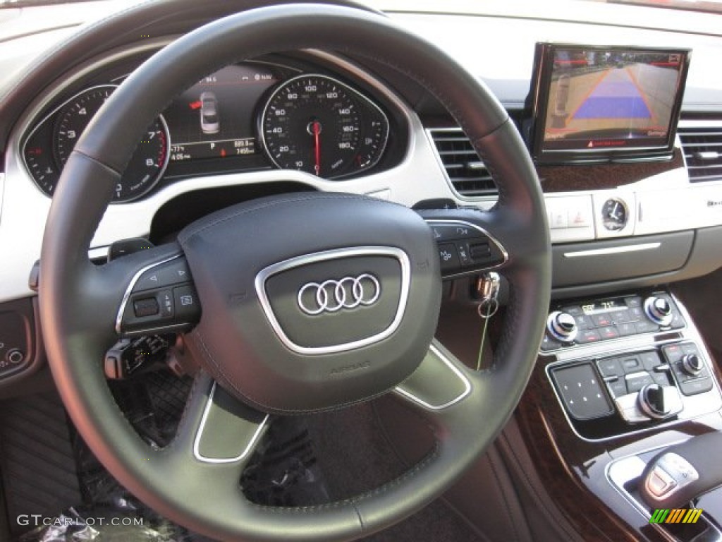 2011 Audi A8 4.2 FSI quattro Velvet Beige Steering Wheel Photo #53032244