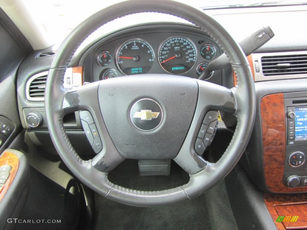 2008 Chevrolet Suburban 1500 LTZ Ebony Steering Wheel Photo #53035628