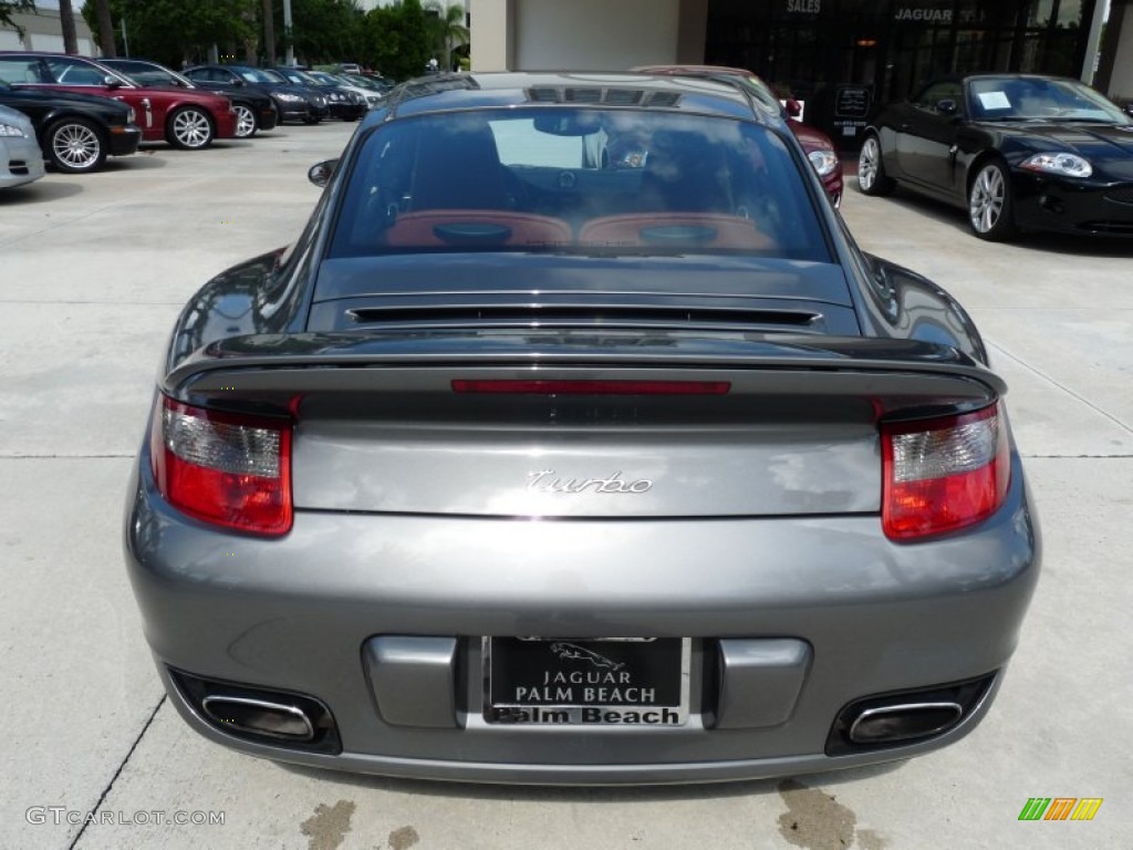 2008 911 Turbo Coupe - Meteor Grey Metallic / Terracotta photo #6
