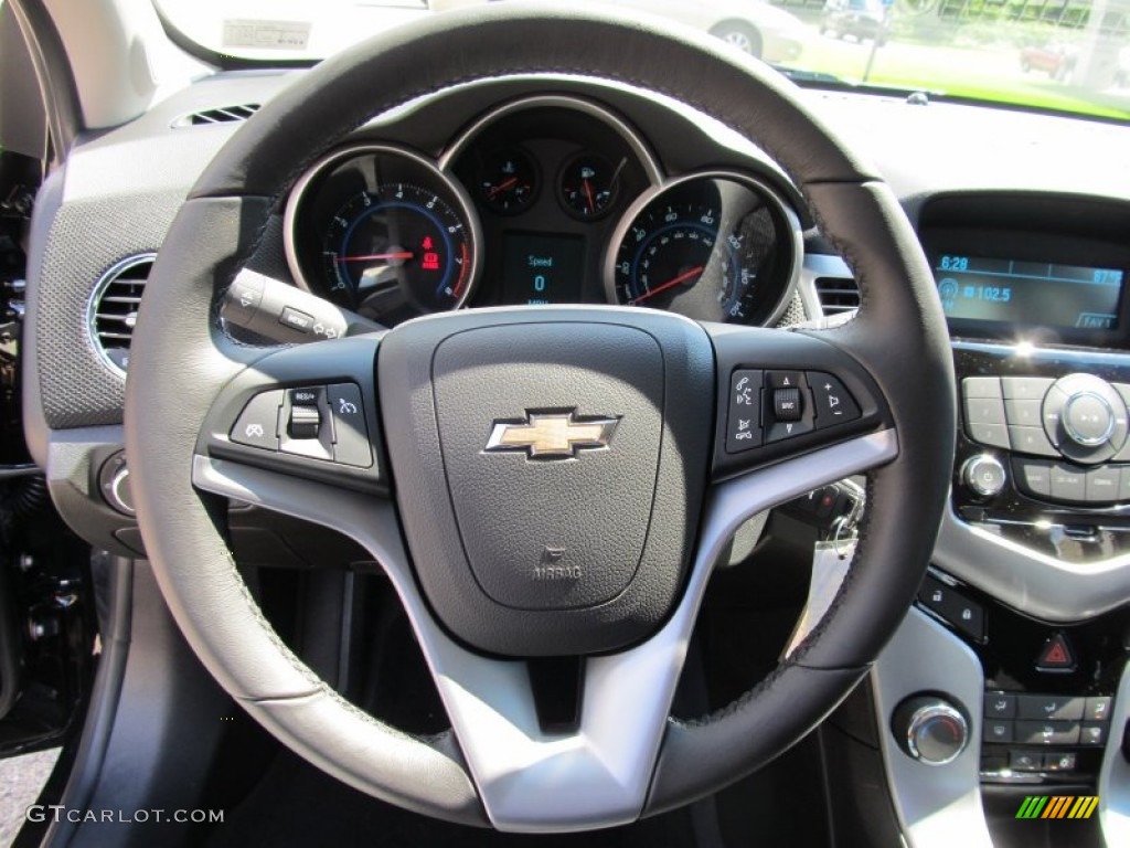 2012 Chevrolet Cruze Eco Jet Black Steering Wheel Photo #53037566