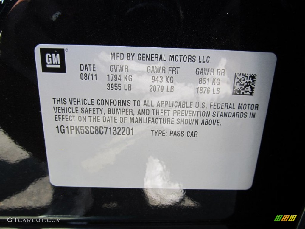 2012 Chevrolet Cruze Eco Info Tag Photo #53037620