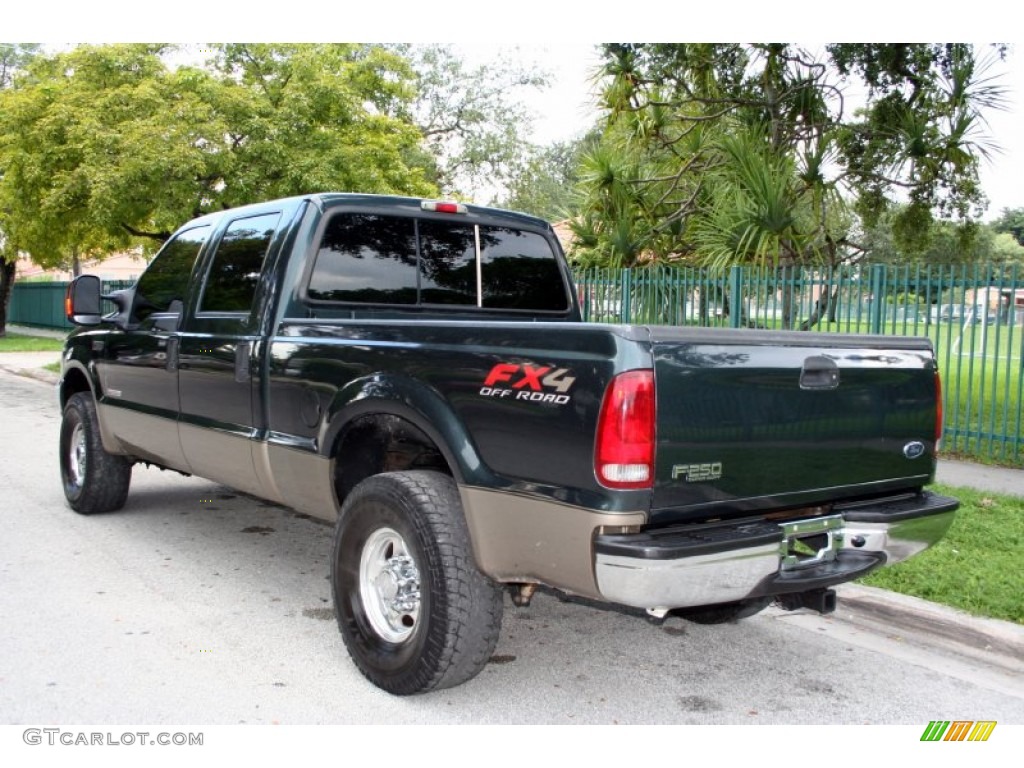 2004 F250 Super Duty XLT Crew Cab 4x4 - Dark Green Satin Metallic / Medium Flint photo #8