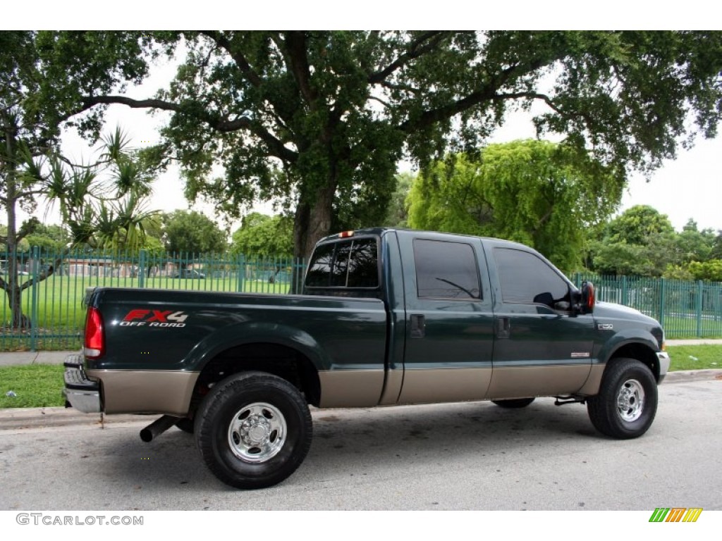 2004 F250 Super Duty XLT Crew Cab 4x4 - Dark Green Satin Metallic / Medium Flint photo #11