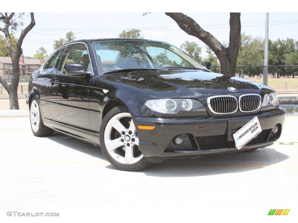 2006 3 Series 325i Coupe - Jet Black / Natural Brown photo #1