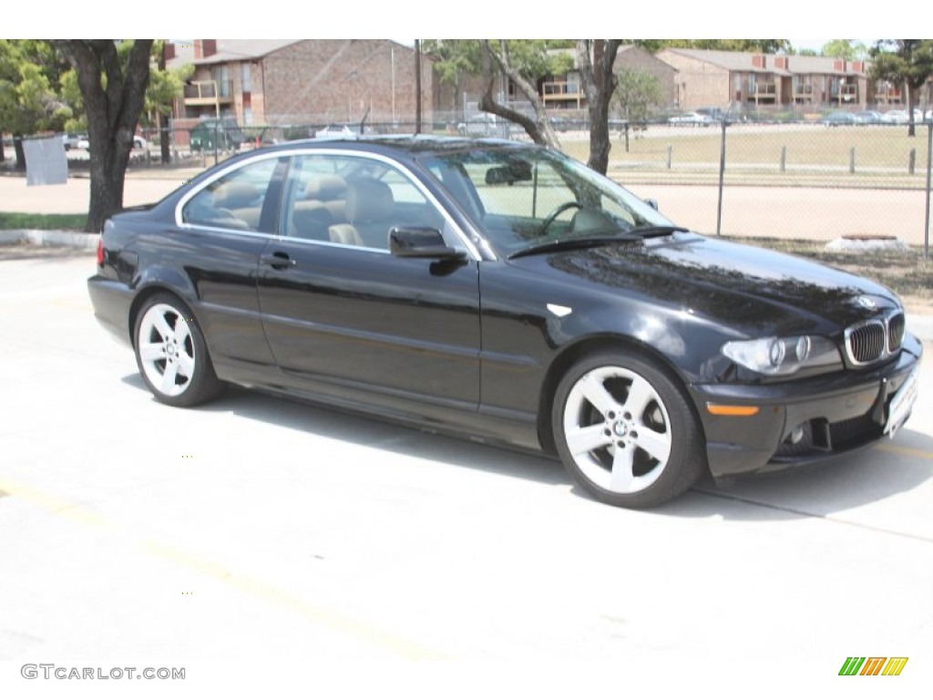 2006 3 Series 325i Coupe - Jet Black / Natural Brown photo #6