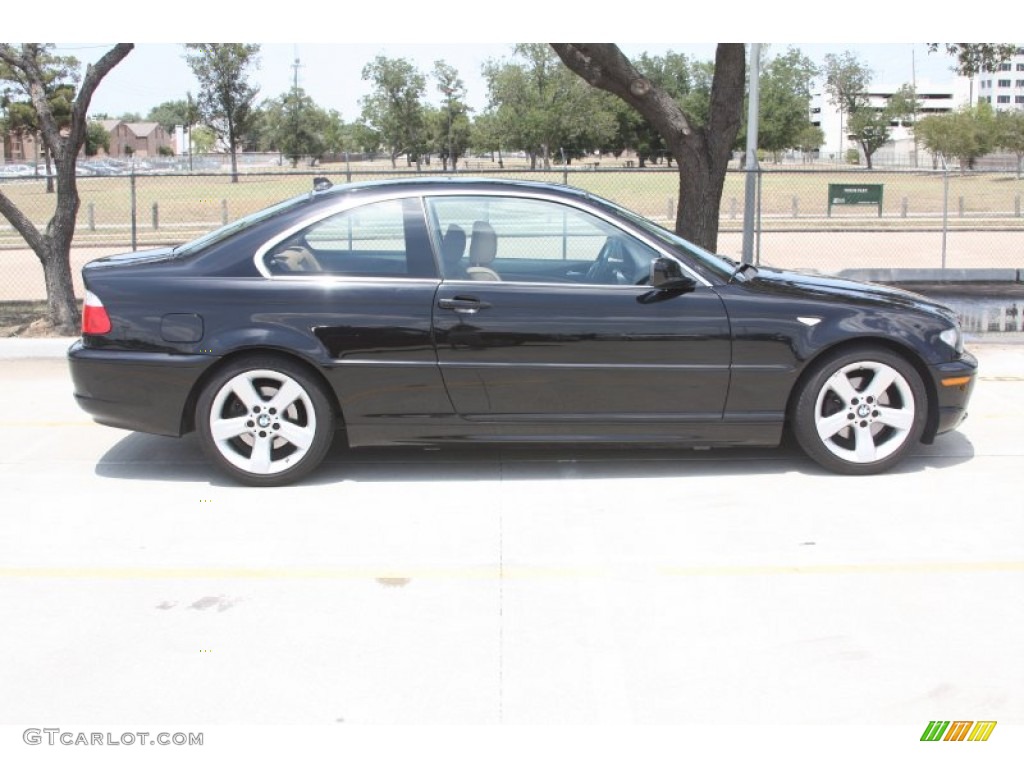 2006 3 Series 325i Coupe - Jet Black / Natural Brown photo #7