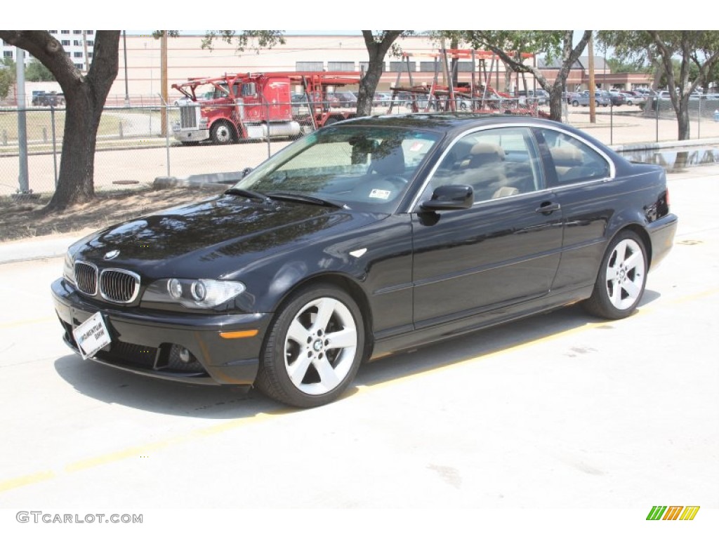 2006 3 Series 325i Coupe - Jet Black / Natural Brown photo #11