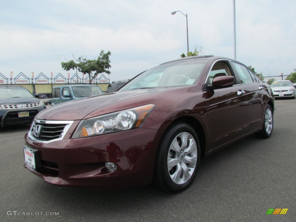 2008 Accord EX-L V6 Sedan - Basque Red Pearl / Ivory photo #1