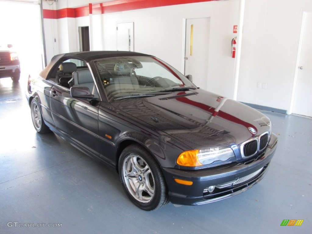 2001 3 Series 330i Convertible - Jet Black / Grey photo #5