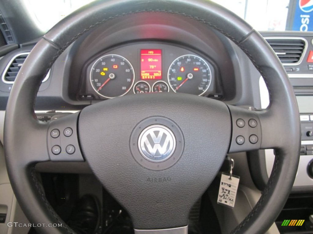 2007 Volkswagen Eos 2.0T Moonrock Grey Steering Wheel Photo #53042459