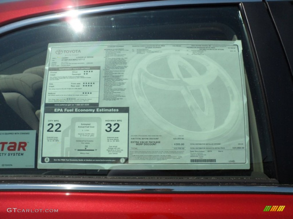 2011 Camry LE - Barcelona Red Metallic / Ash photo #35