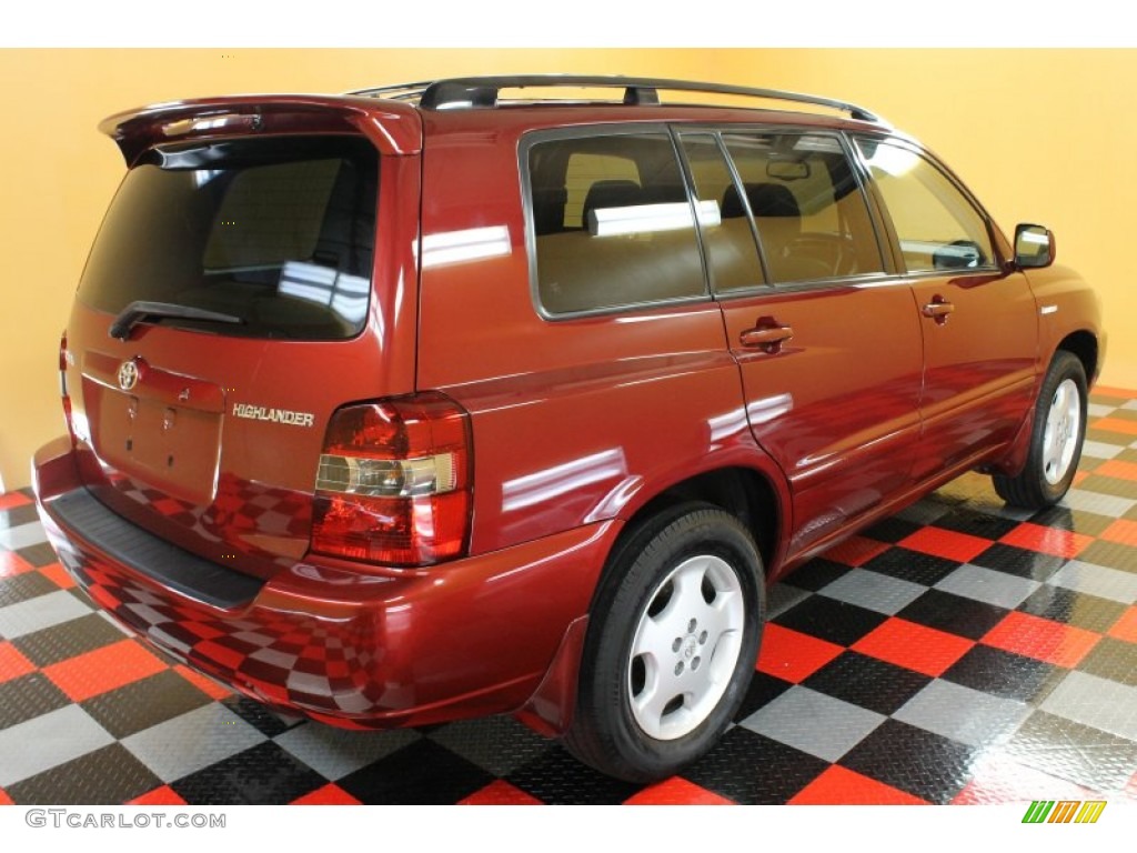 2004 Highlander Limited V6 4WD - Sundown Red Pearl / Ash photo #4