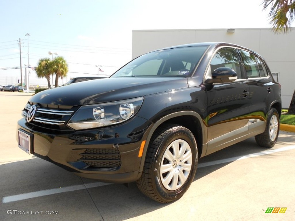 2012 Tiguan S - Deep Black Metallic / Black photo #3