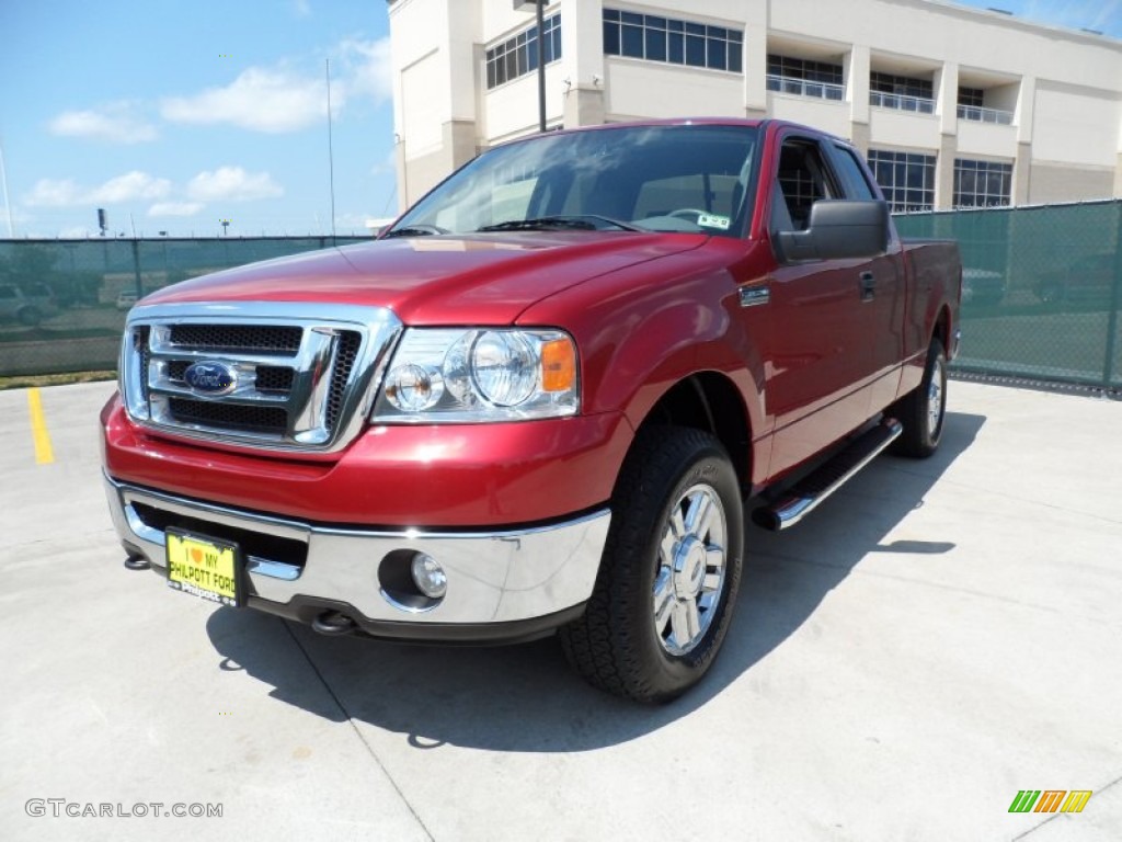 2007 F150 XLT SuperCab 4x4 - Redfire Metallic / Medium Flint photo #7
