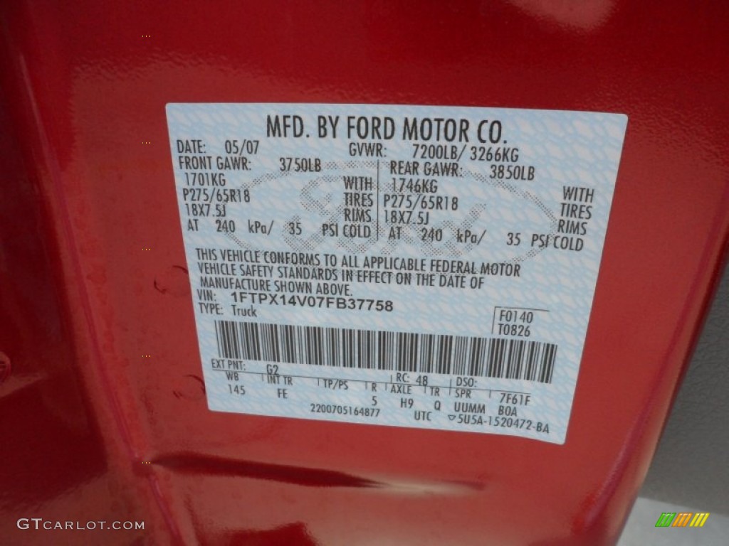 2007 F150 XLT SuperCab 4x4 - Redfire Metallic / Medium Flint photo #51