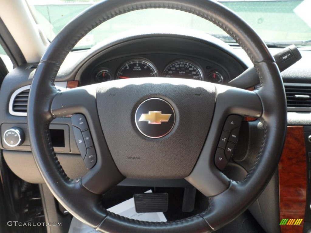 2008 Chevrolet Avalanche LT Ebony Steering Wheel Photo #53051119