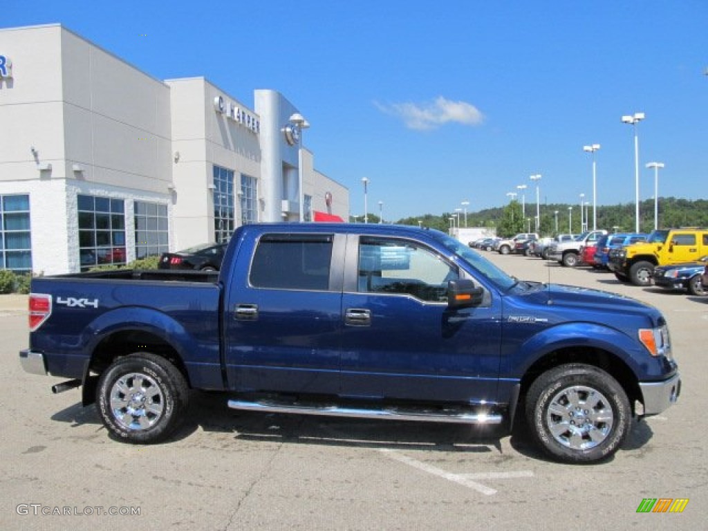 2010 F150 XLT SuperCrew 4x4 - Dark Blue Pearl Metallic / Medium Stone photo #2