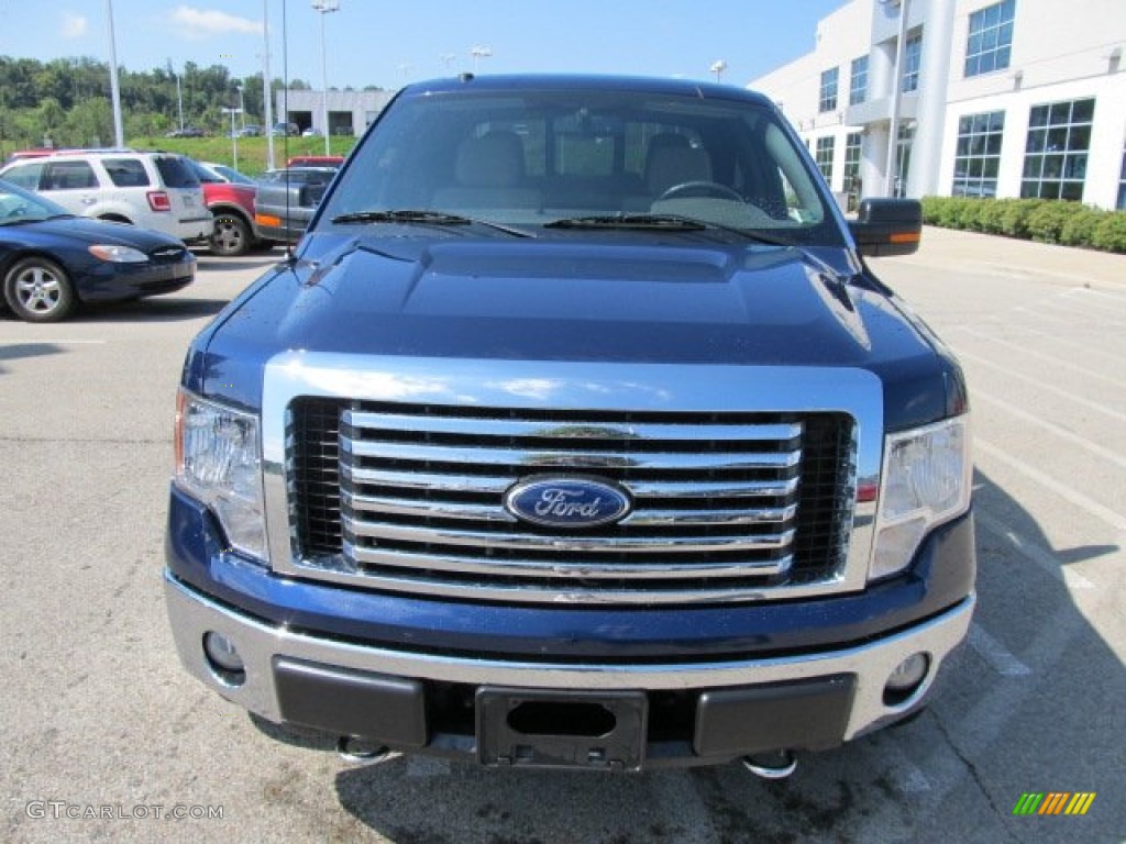 2010 F150 XLT SuperCrew 4x4 - Dark Blue Pearl Metallic / Medium Stone photo #4