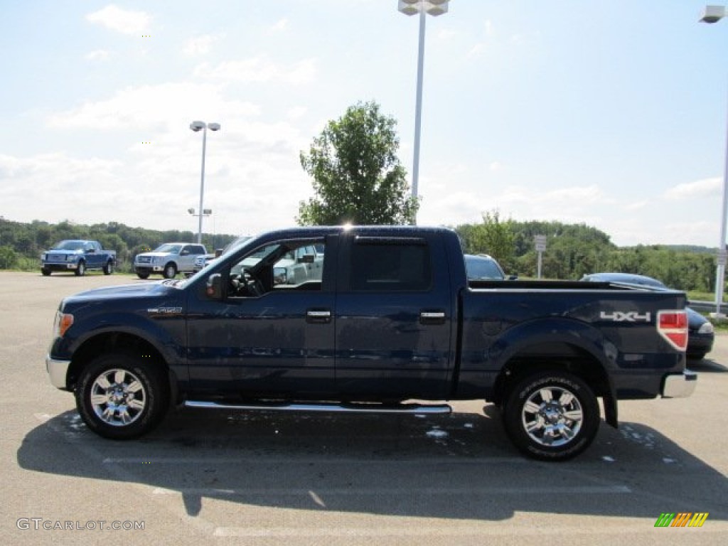 2010 F150 XLT SuperCrew 4x4 - Dark Blue Pearl Metallic / Medium Stone photo #6