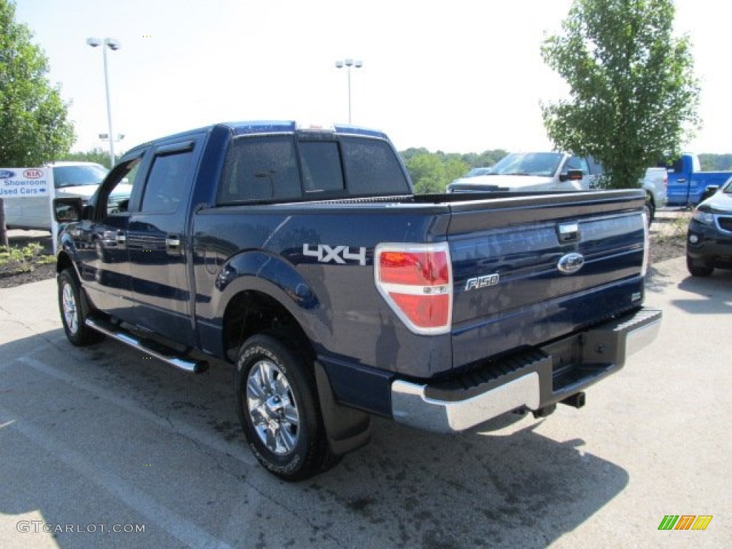 2010 F150 XLT SuperCrew 4x4 - Dark Blue Pearl Metallic / Medium Stone photo #7