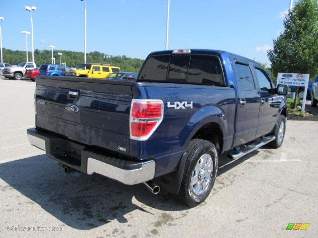 2010 F150 XLT SuperCrew 4x4 - Dark Blue Pearl Metallic / Medium Stone photo #9