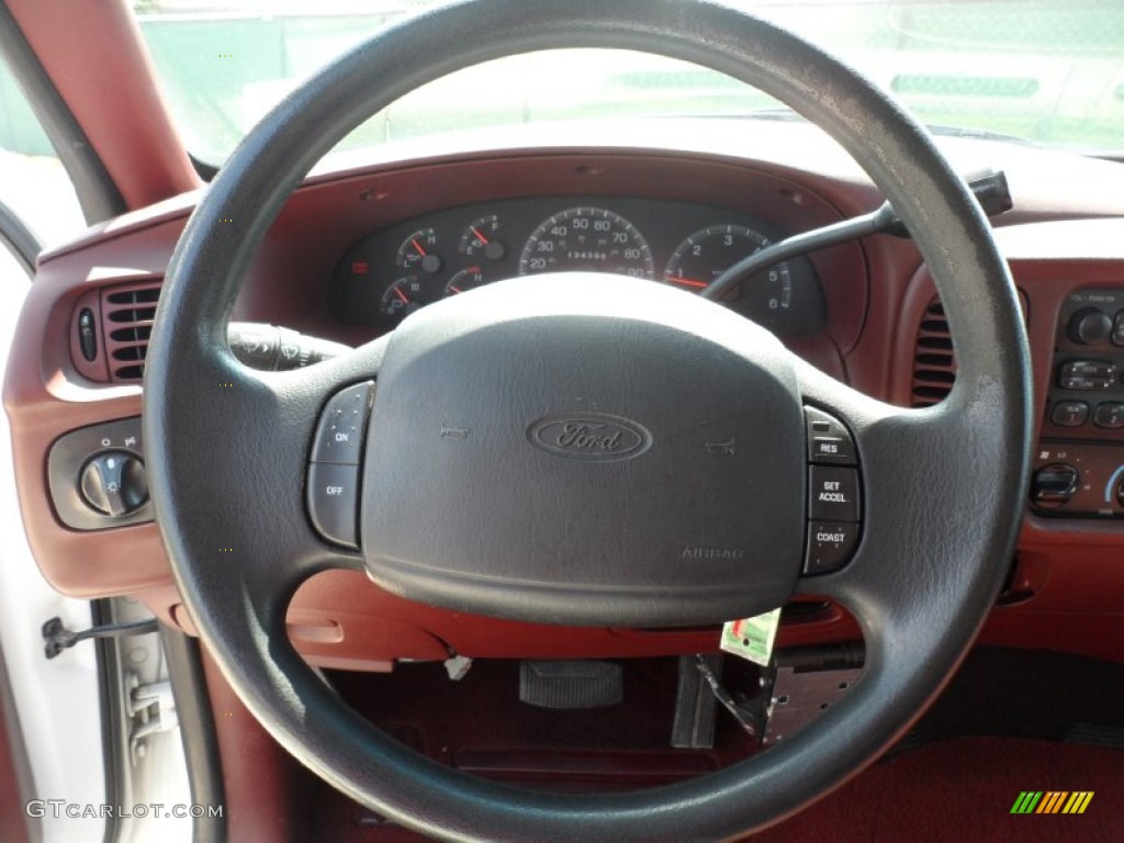 1997 Ford F150 XLT Extended Cab Cordovan Steering Wheel Photo #53053502