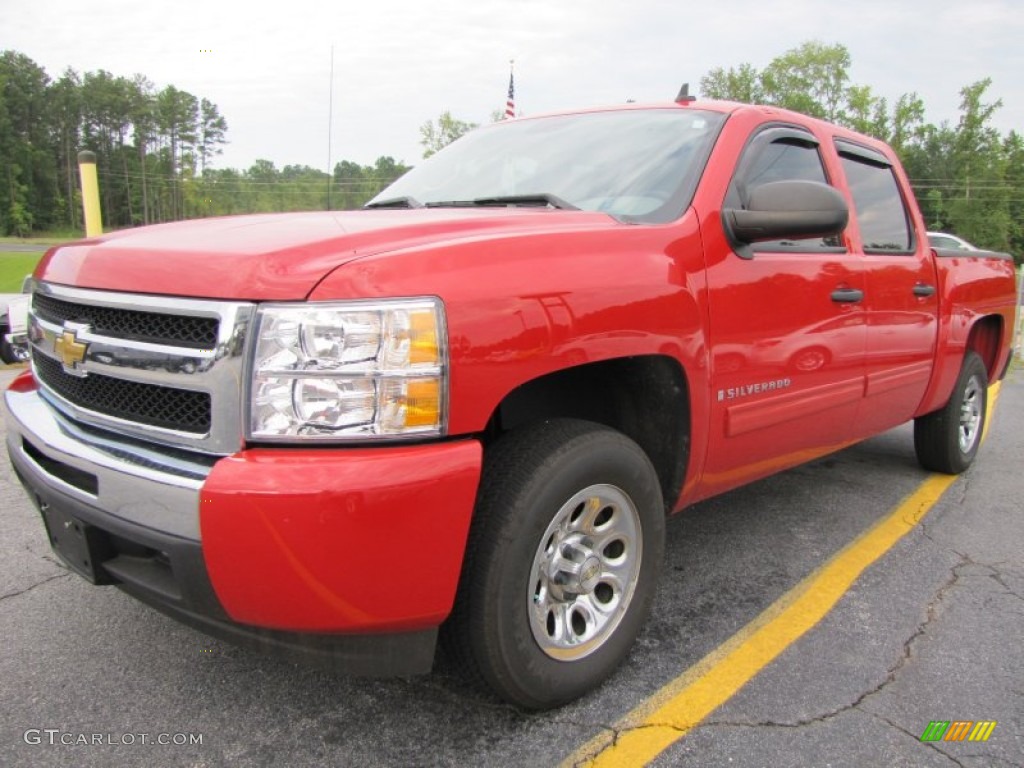 2009 Silverado 1500 LS Crew Cab - Victory Red / Dark Titanium photo #3