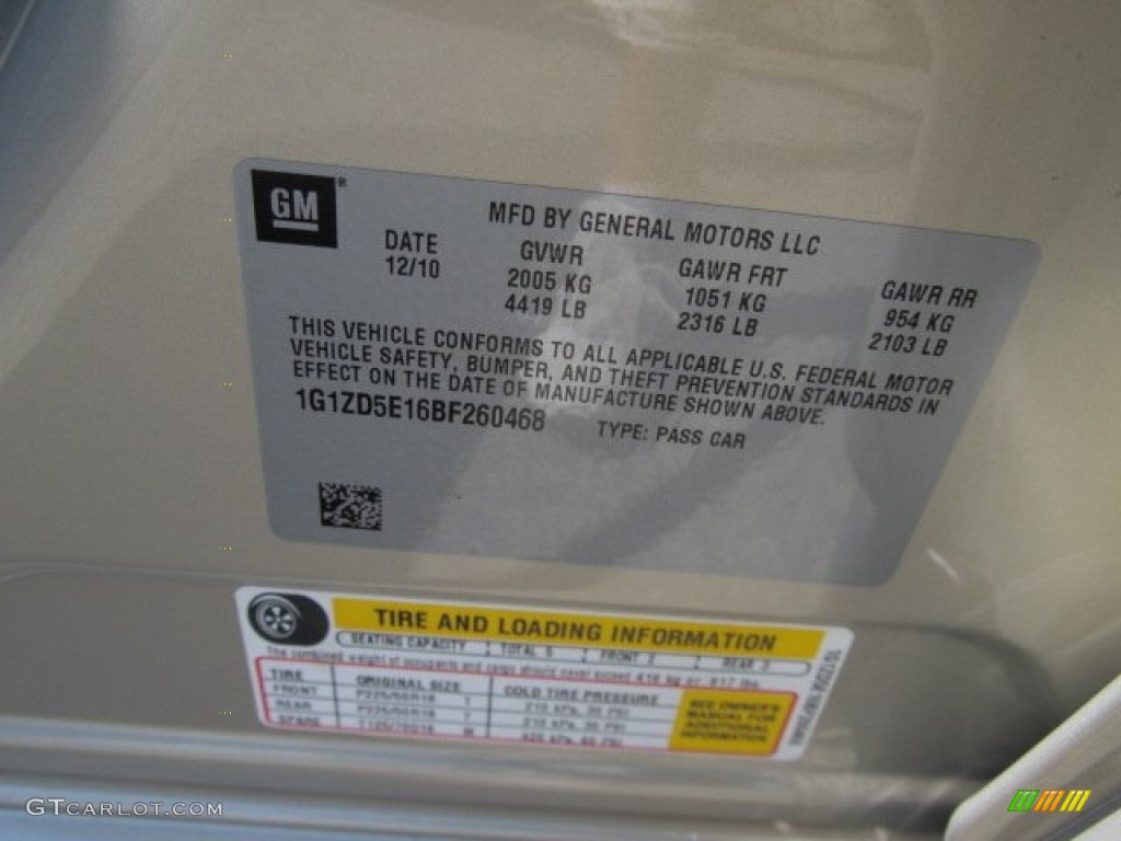 2011 Malibu LT - Gold Mist Metallic / Ebony photo #28