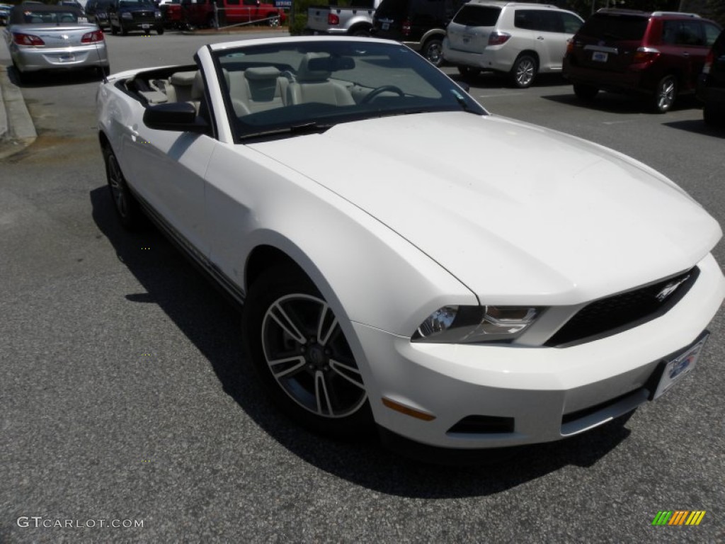 2011 Mustang V6 Convertible - Performance White / Stone photo #1