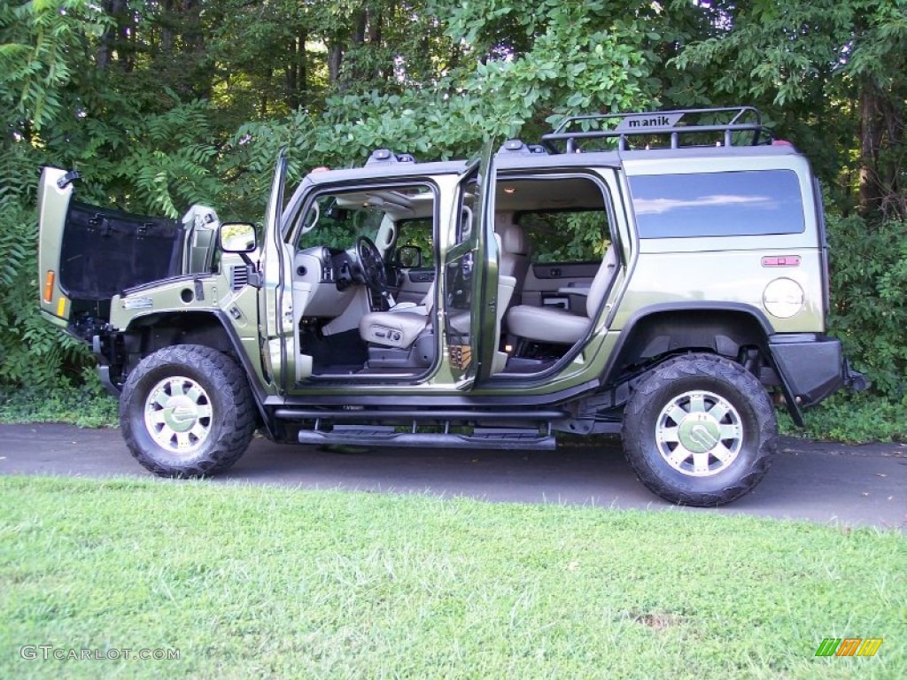 2004 H2 SUV - Sage Green Metallic / Wheat photo #53