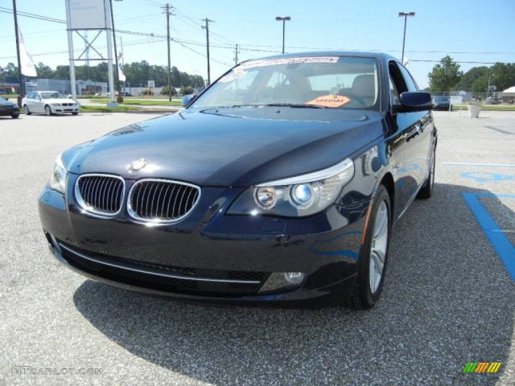 2009 5 Series 528i Sedan - Monaco Blue Metallic / Grey Dakota Leather photo #9