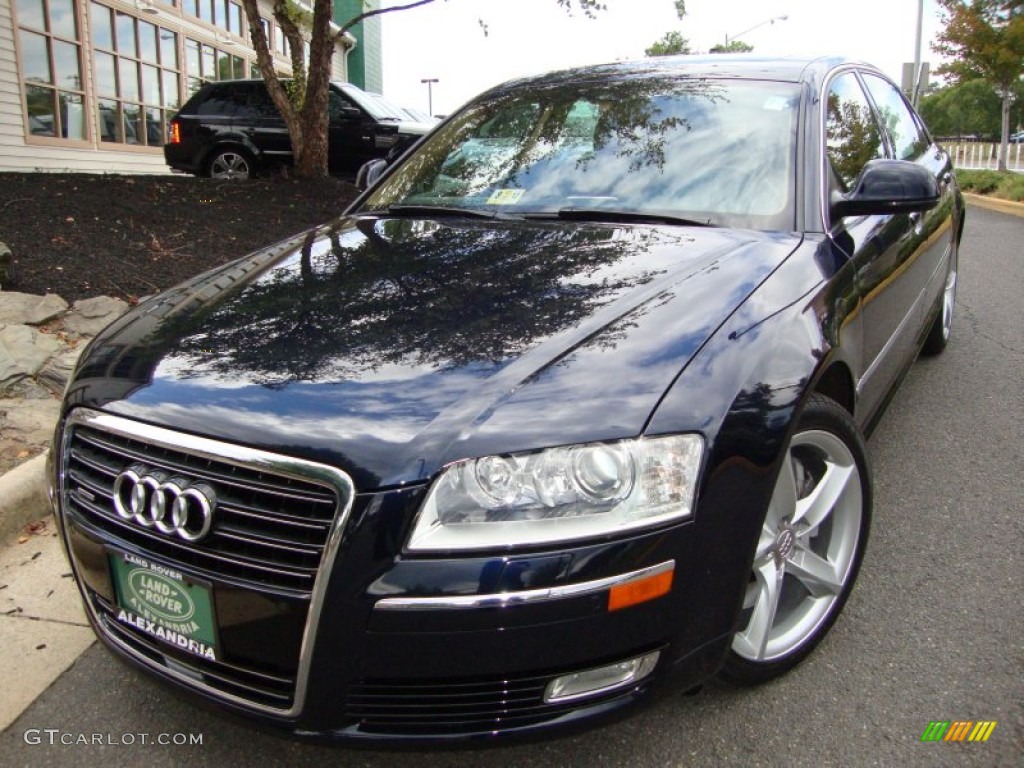 2009 A8 L 4.2 quattro - Night Blue Pearl Effect / Amaretto/Black Valcona Leather photo #1