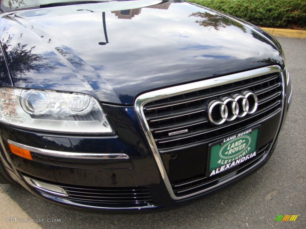 2009 A8 L 4.2 quattro - Night Blue Pearl Effect / Amaretto/Black Valcona Leather photo #10