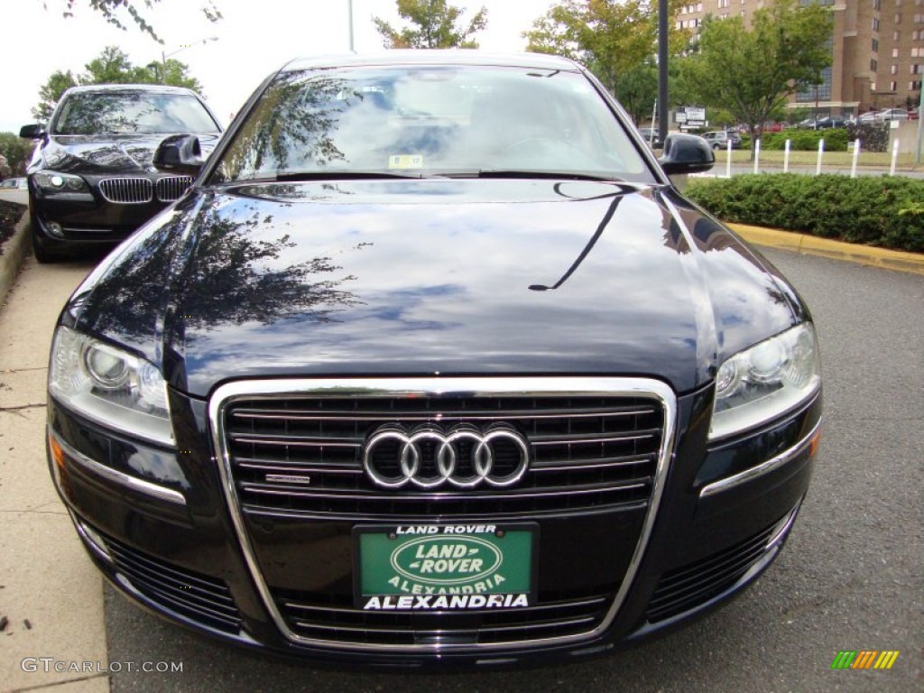 2009 A8 L 4.2 quattro - Night Blue Pearl Effect / Amaretto/Black Valcona Leather photo #11