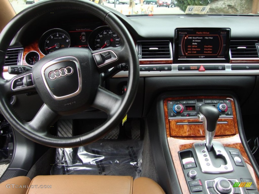 2009 Audi A8 L 4.2 quattro Amaretto/Black Valcona Leather Dashboard Photo #53061797