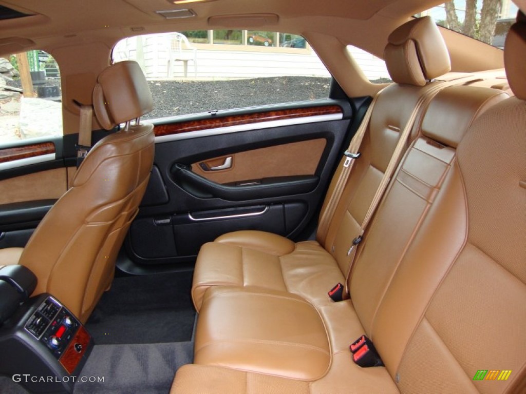 Amaretto/Black Valcona Leather Interior 2009 Audi A8 L 4.2 quattro Photo #53061836