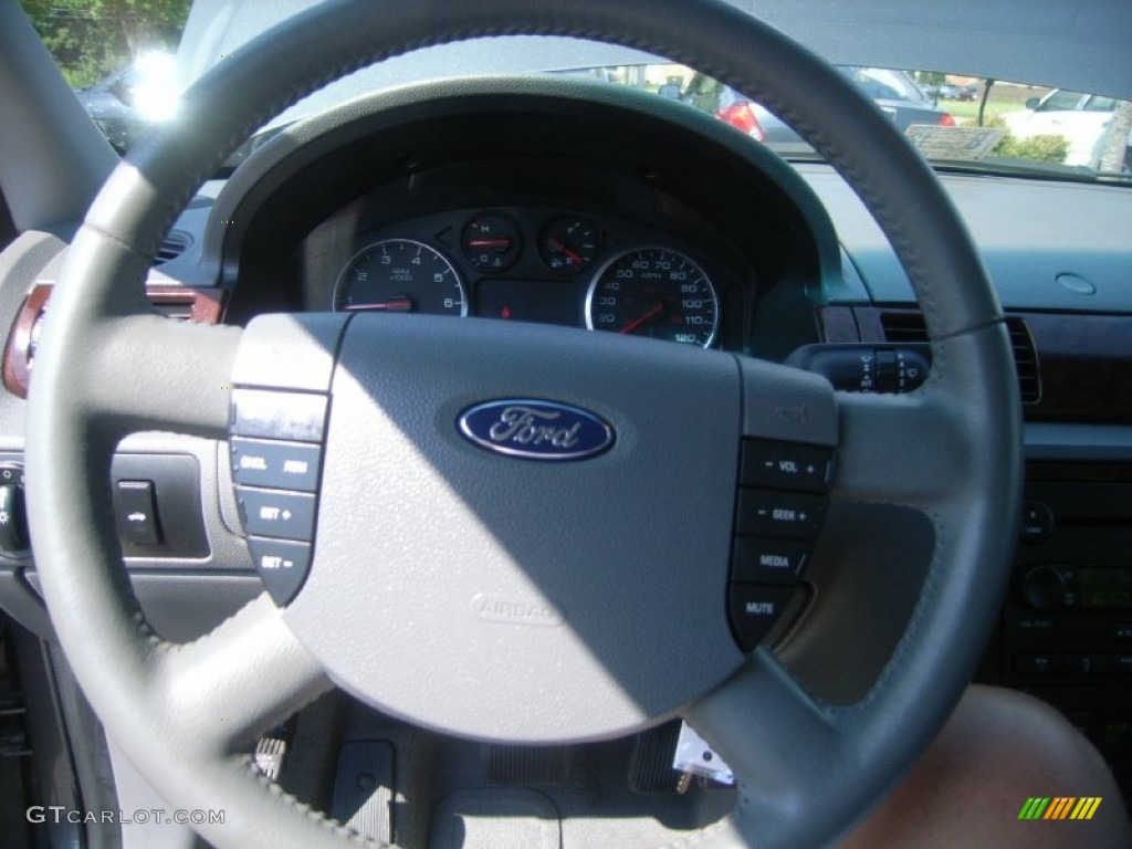 2005 Ford Five Hundred SEL AWD Shale Grey Steering Wheel Photo #53066473